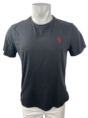 Polo Ralph Lauren Iconic Men's Black Crew Neck Short Sleeve Tee T-Shirt Top Sz M